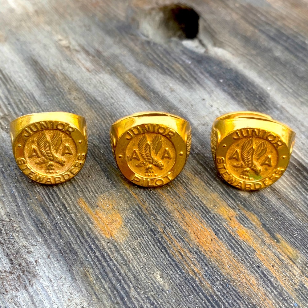 Vintage American Airlines Brass Rings Gem